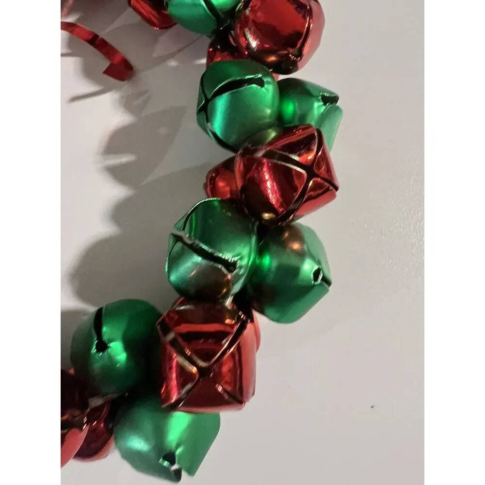 Vintage Christmas Bell Wreath Holiday Door Wall Decor Red/Green